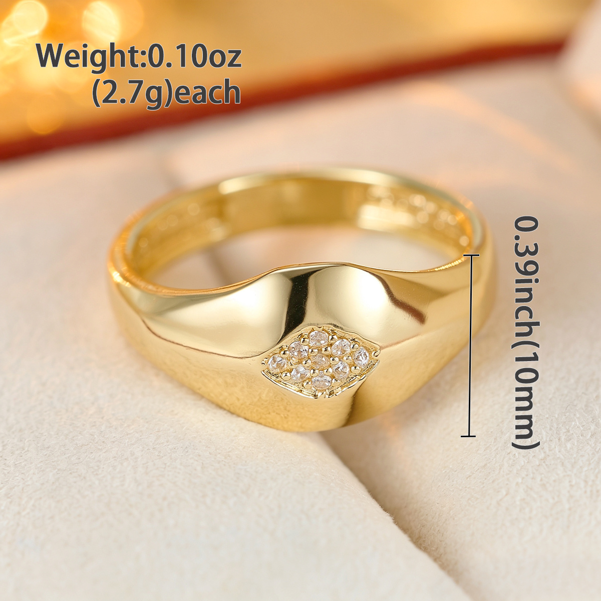 Unisex Evil Eye Cut Ring with Synthetic Zirconia Inlay